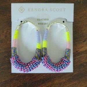 NEW Kendra Scott Masie Silver Open Frame Earrings in Lilac Mix Paracord
